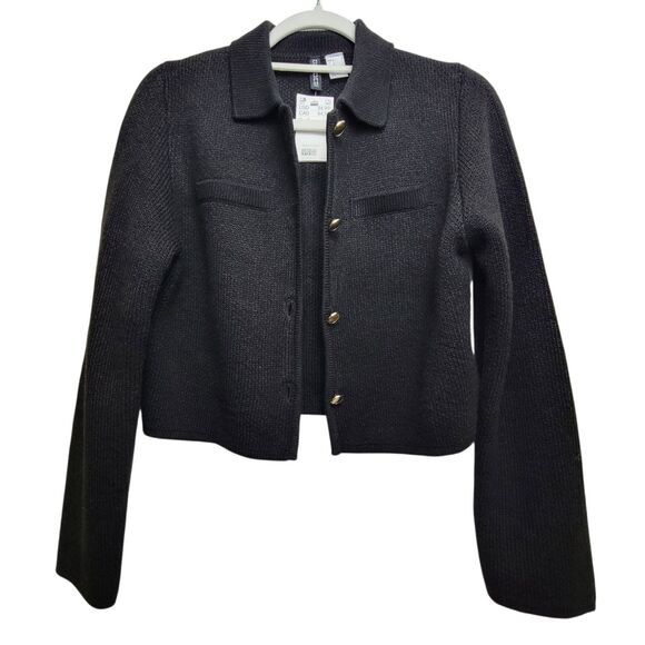 Divided Black Knit Button Cardigan Size Small - Picture 1 of 8